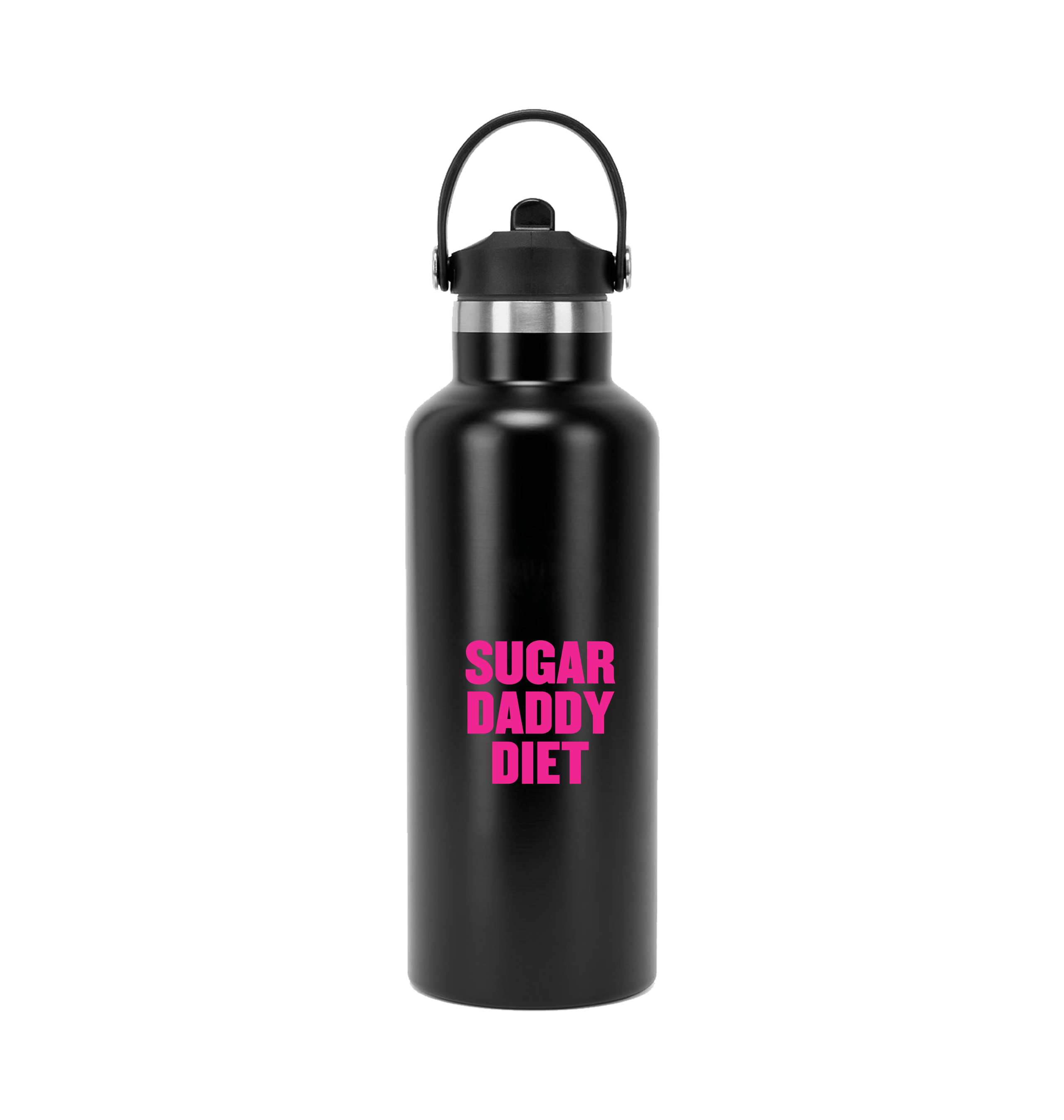 Black Water Bottle Front
